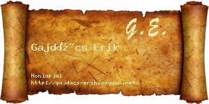 Gajdács Erik névjegykártya